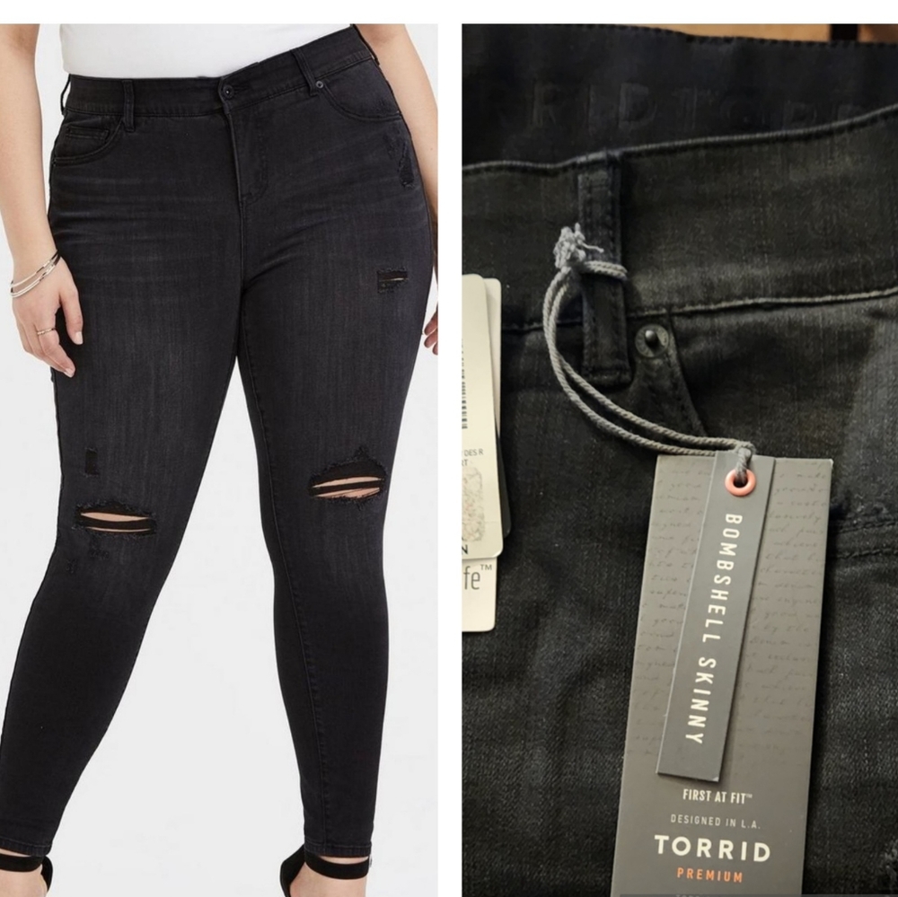 Torrid Bombshell Skinny Distressed Jeans